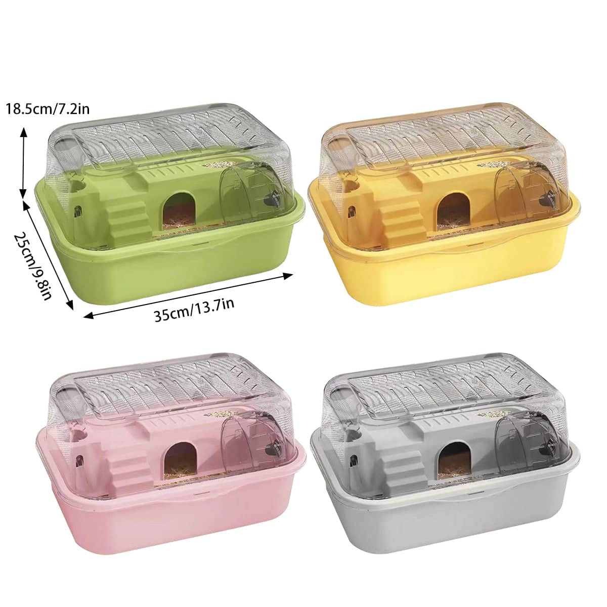 Hamster Cage with Acrylic Flip Top, Double Level 35 x 25 x 18.5cm - Green - view 4