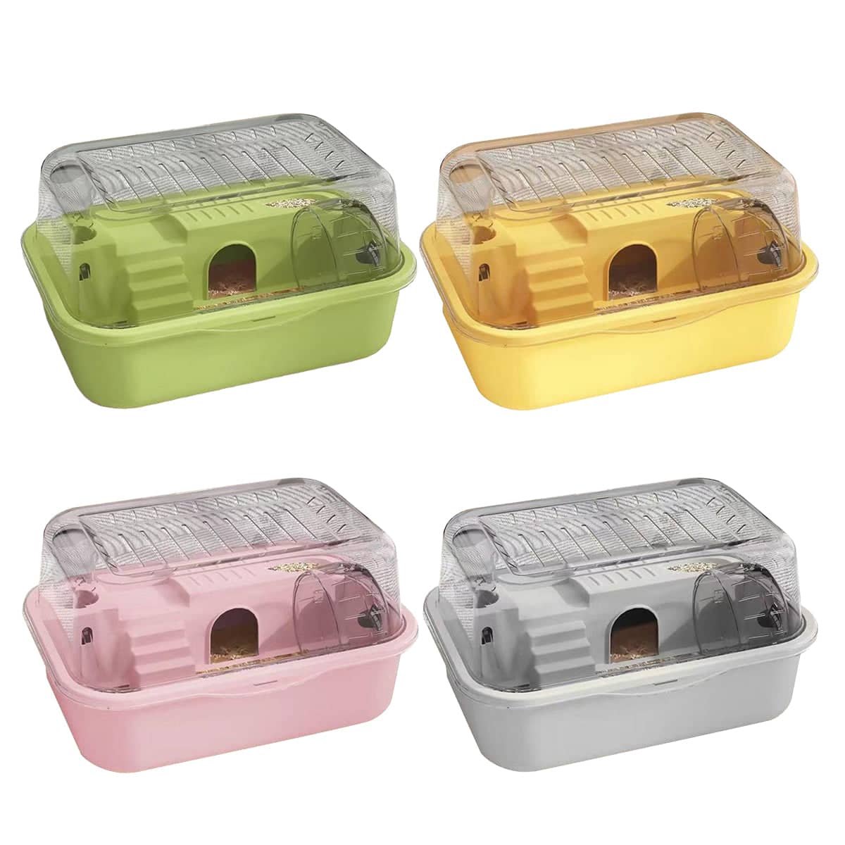 Hamster Cage with Acrylic Flip Top, Double Level 35 x 25 x 18.5cm - Yellow - view 3
