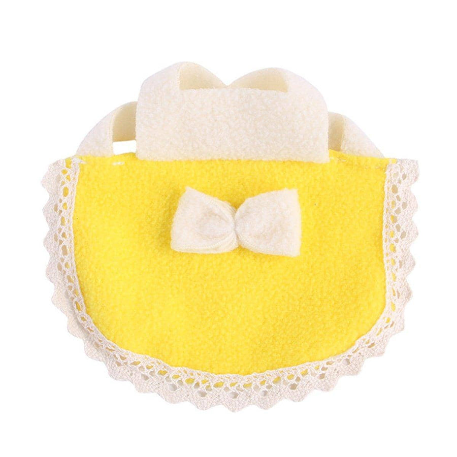 Hamster Clothes with Bow - Yellow, Large (Chest 20 to 24 cm)