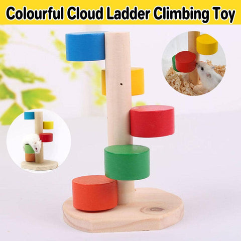 Hamster Cloud Ladder Climbing Toy - Wooden Cage Accessory