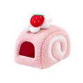 Hamster Cotton Nest Bed - Pink Strawberry Cake Roll