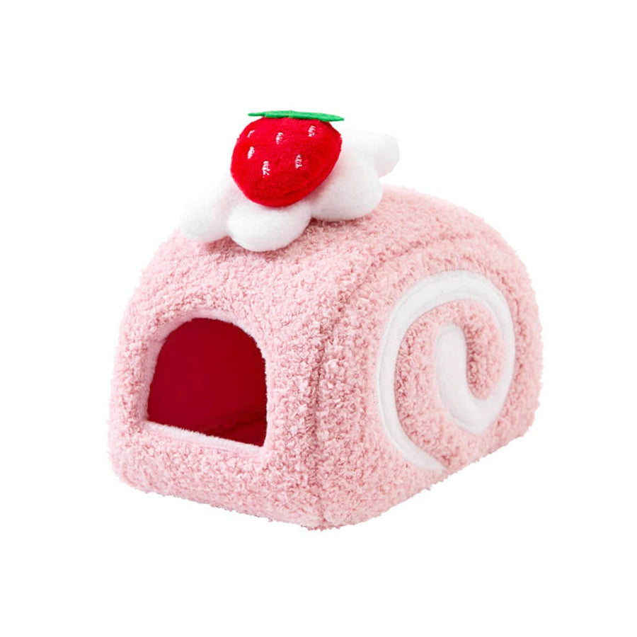 Hamster Cotton Nest Bed - Pink Strawberry Cake Roll