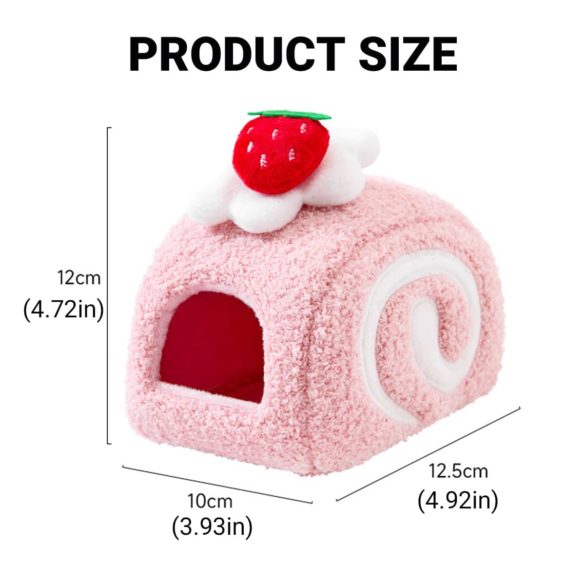 Hamster Cotton Nest Bed - Pink Strawberry Cake Roll - view 4