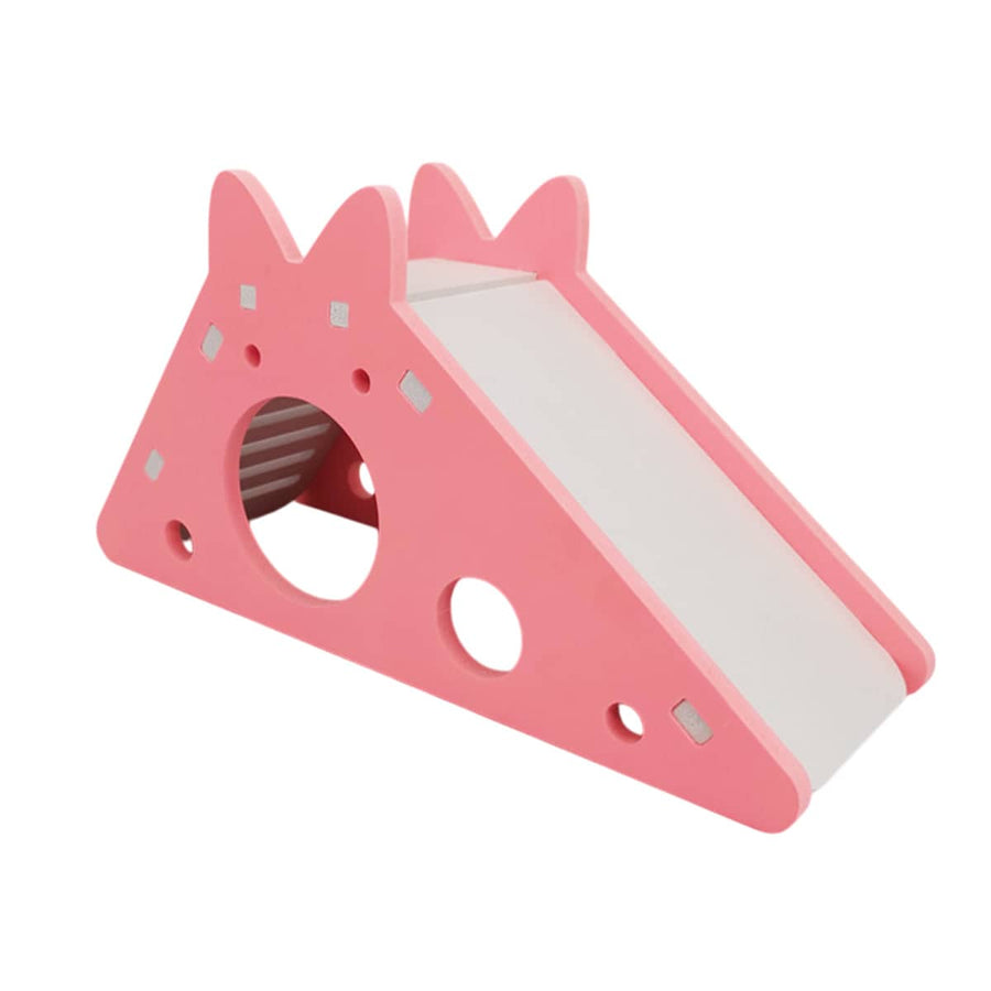 Hamster Toy House with Slide and Sleeping Nest - Pink