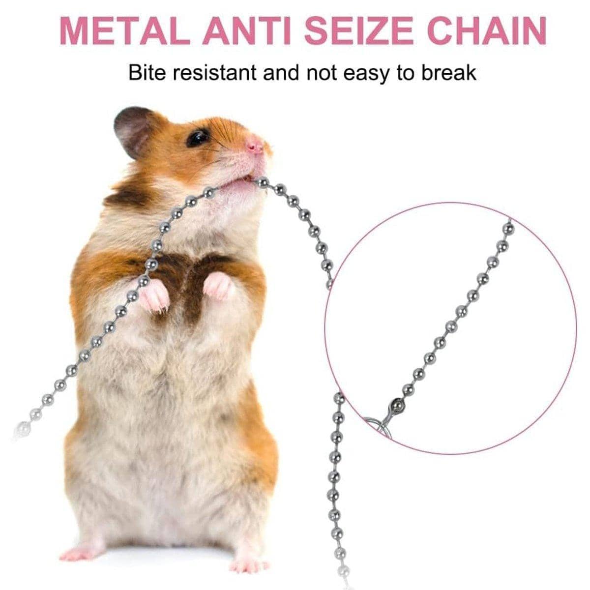 Hamster Traction Rope Harness and Leash with Chain - Blue - view 5