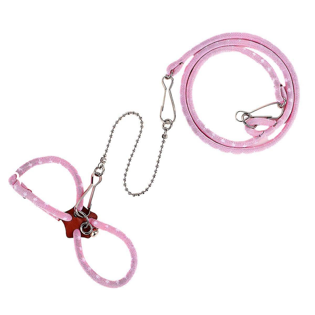 Hamster Traction Rope Harness and Leash with Chain - Pink