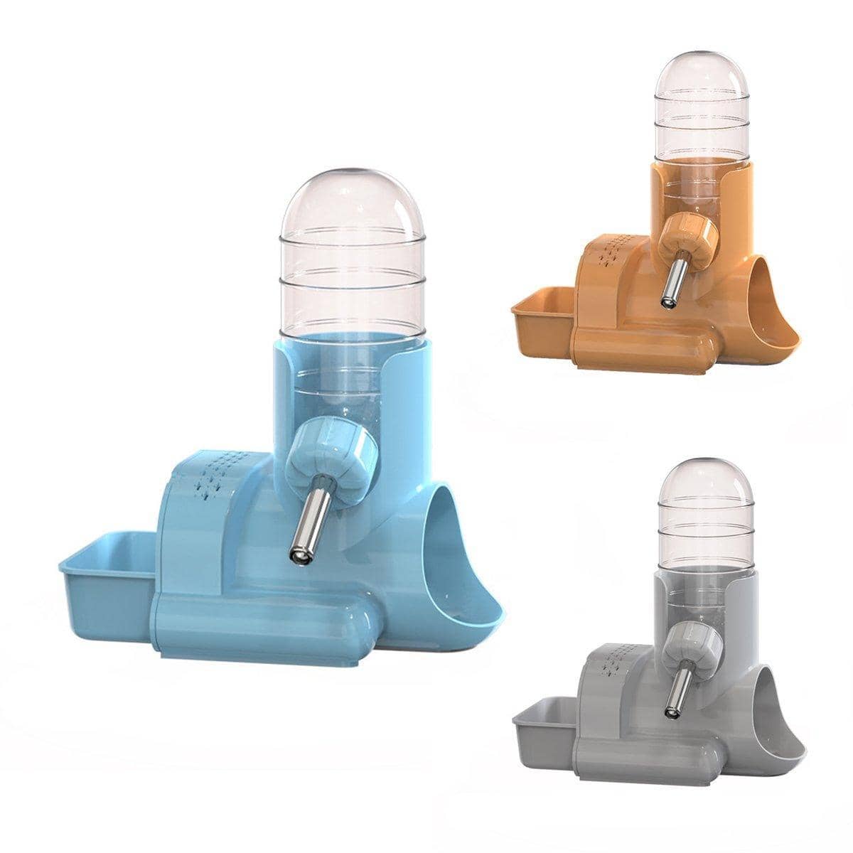 Hamster Water Bottle with Food Dish and Hideout - Light Grey - view 3
