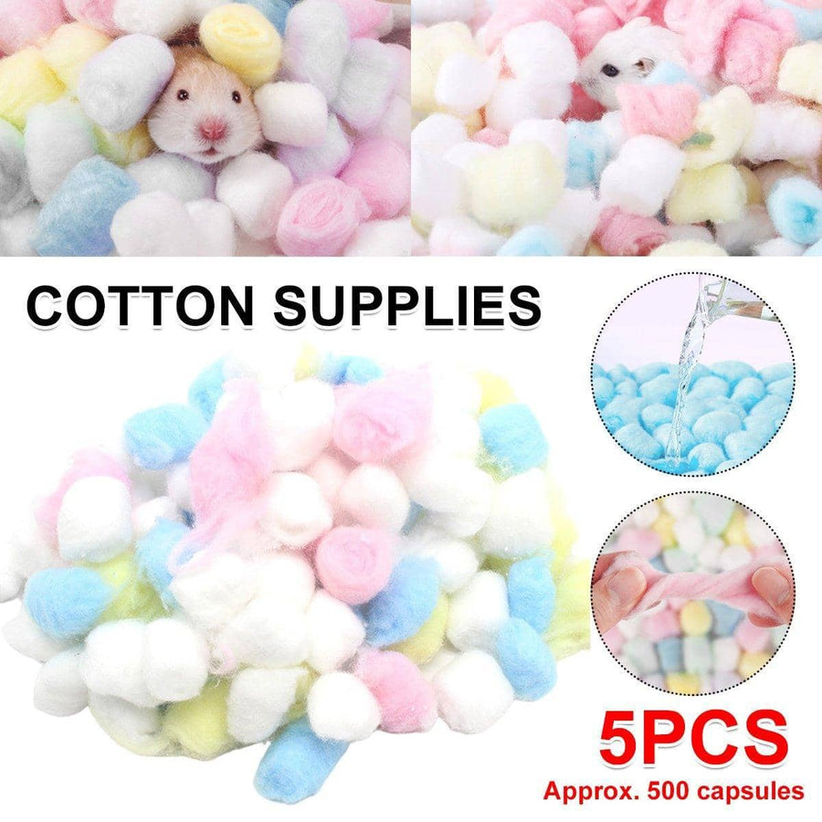 Hamster Winter Cotton Bedding Balls, 5 Packs (About 500 Balls)