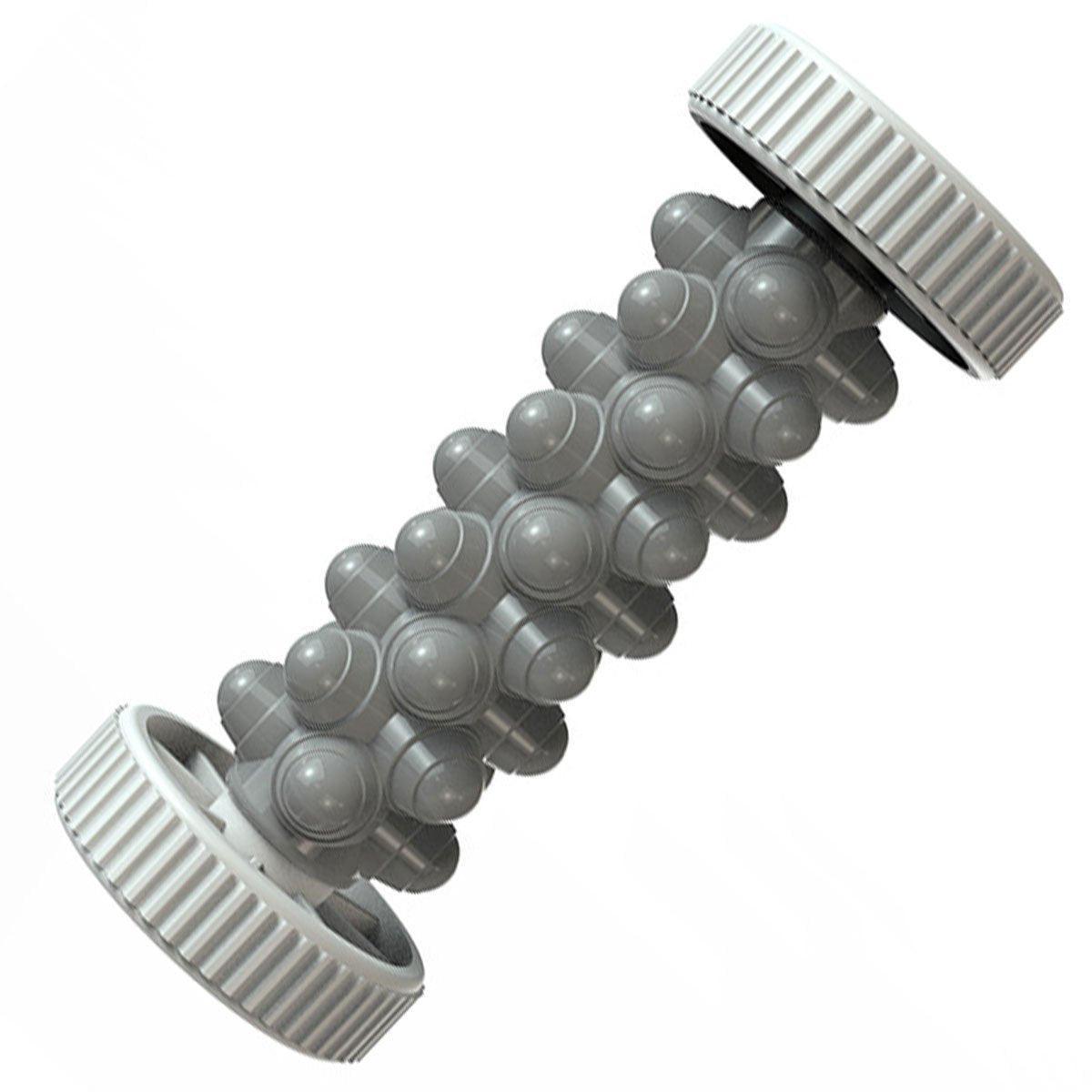 Hand and Foot Massage Roller with Textured Surface - Grey