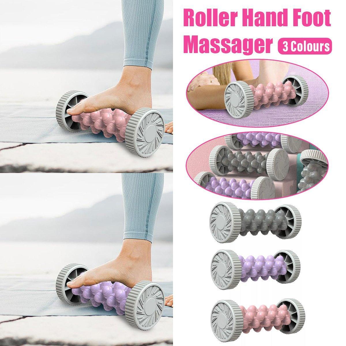 Hand and Foot Massage Roller with Textured Surface - Grey - view 2