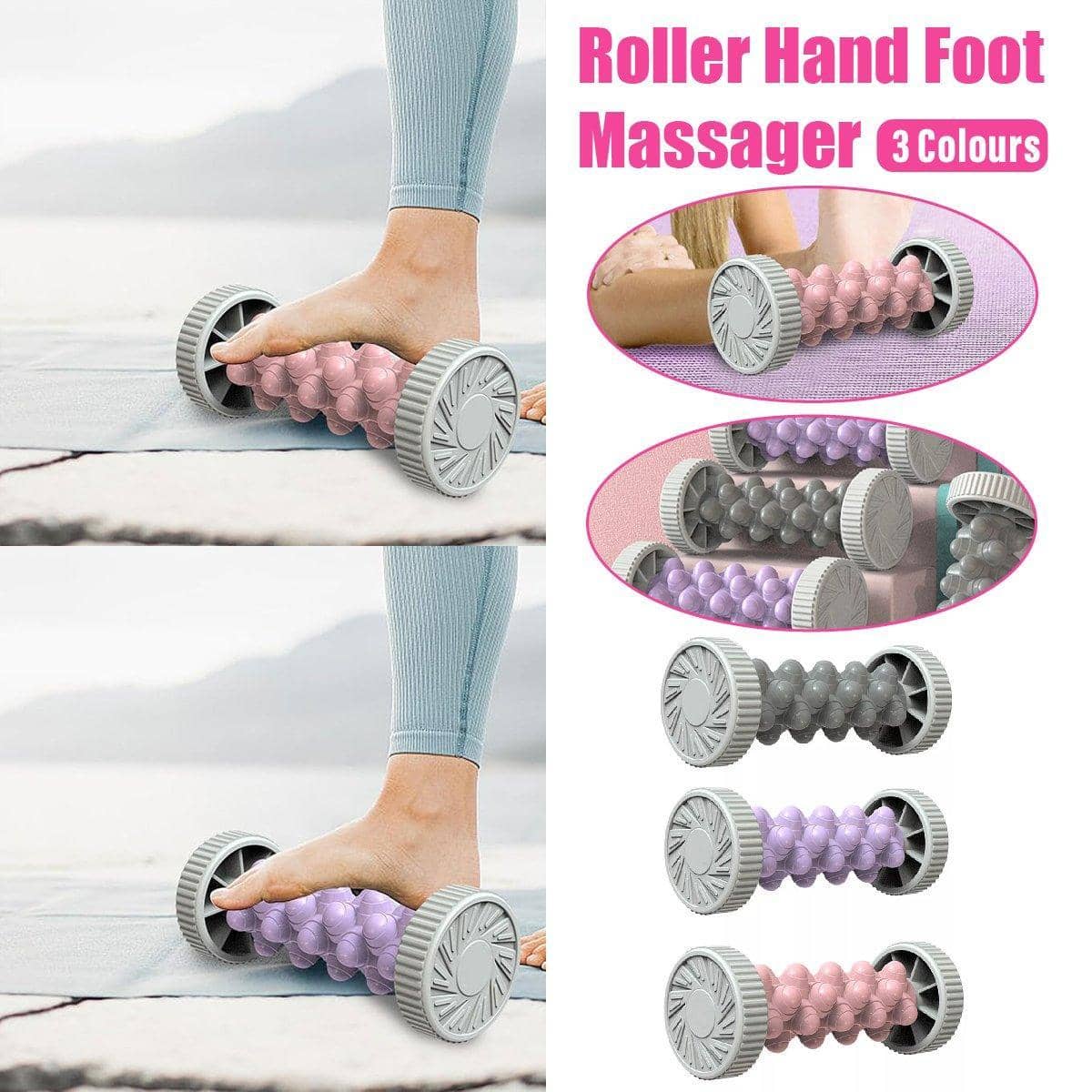 Hand and Foot Massage Roller with Textured Surface - Purple - view 2