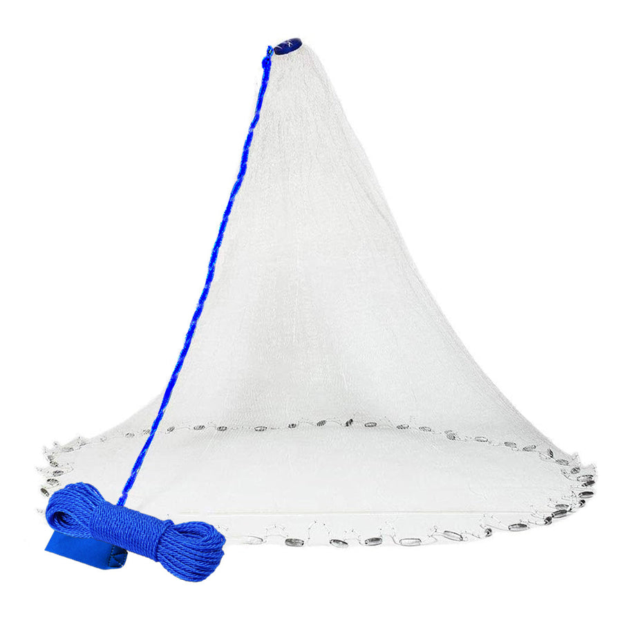 Hand Cast Net Ring-Free for Shrimp and Bait Fish - 2.4m