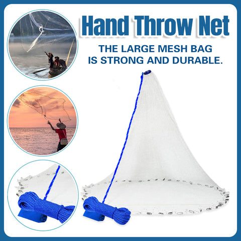 Hand Cast Net Ring-Free for Shrimp and Bait Fish - 2.7m - view 2