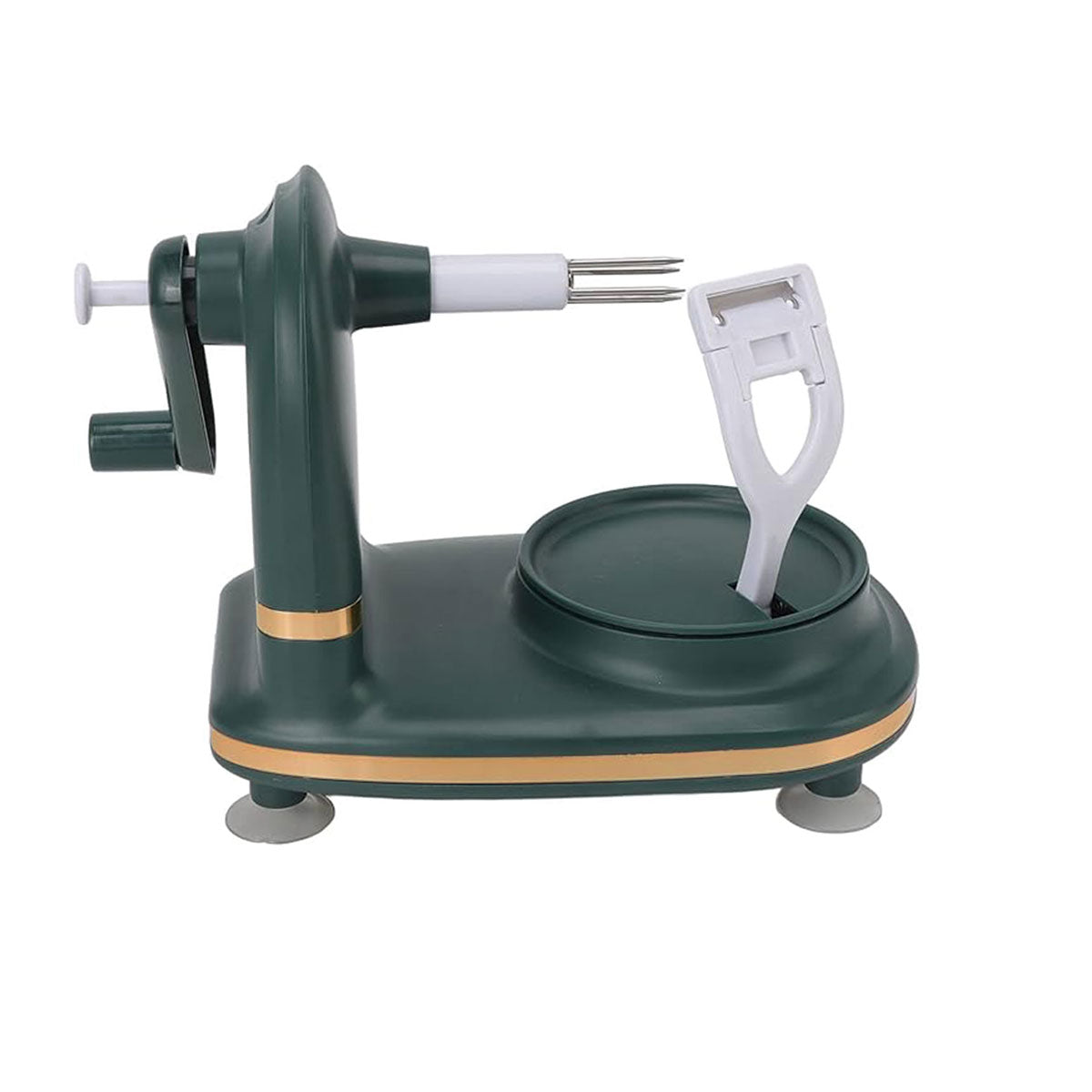 Hand Crank Apple and Potato Peeling Machine with Suction Base - Dark Green