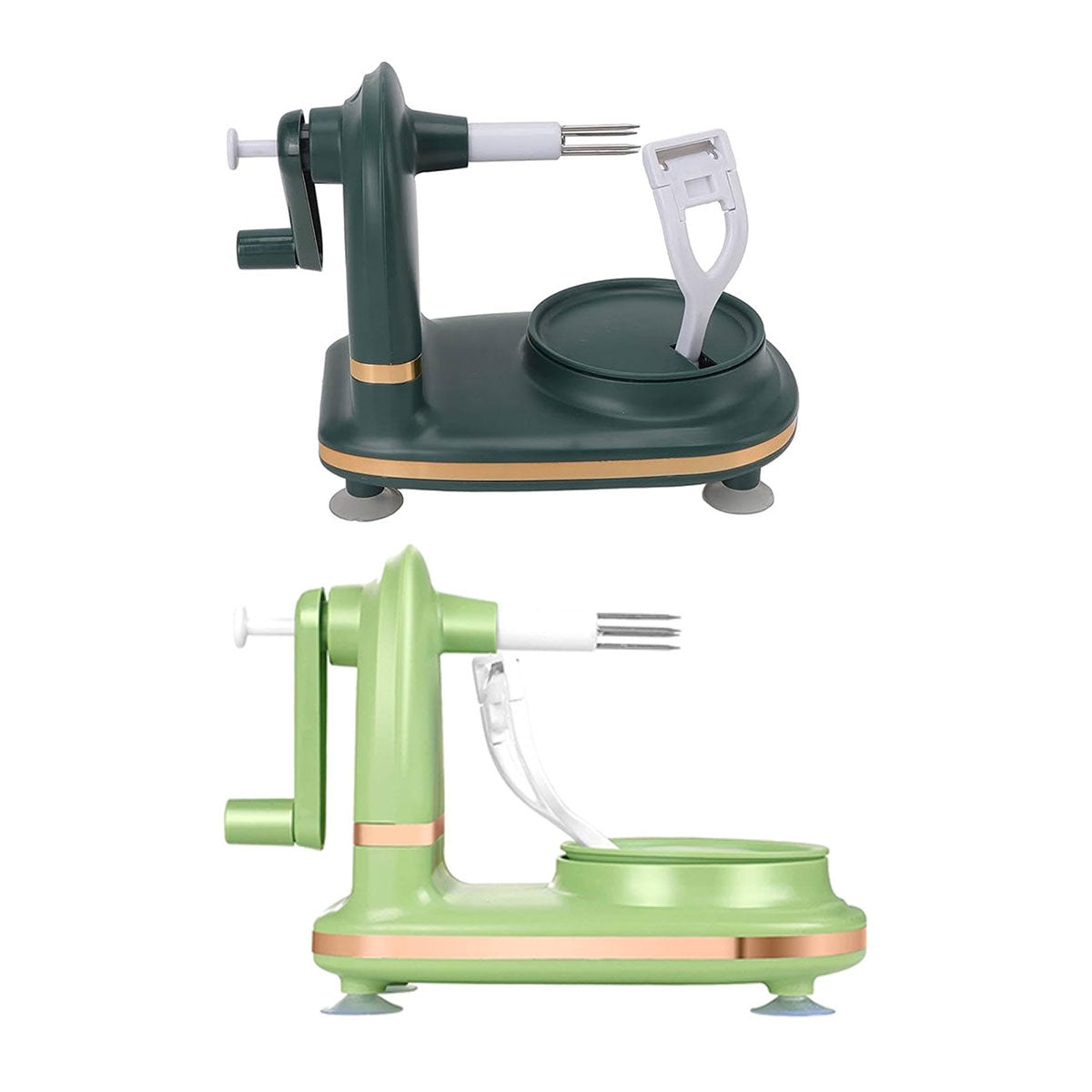 Hand Crank Apple and Potato Peeling Machine with Suction Base - Dark Green - view 3