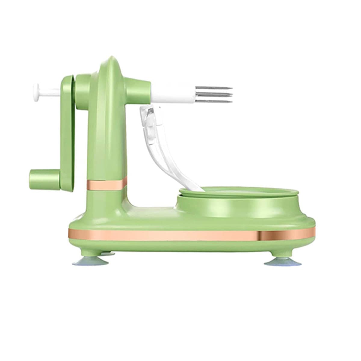 Hand Crank Apple and Potato Peeling Machine with Suction Base - Light Green