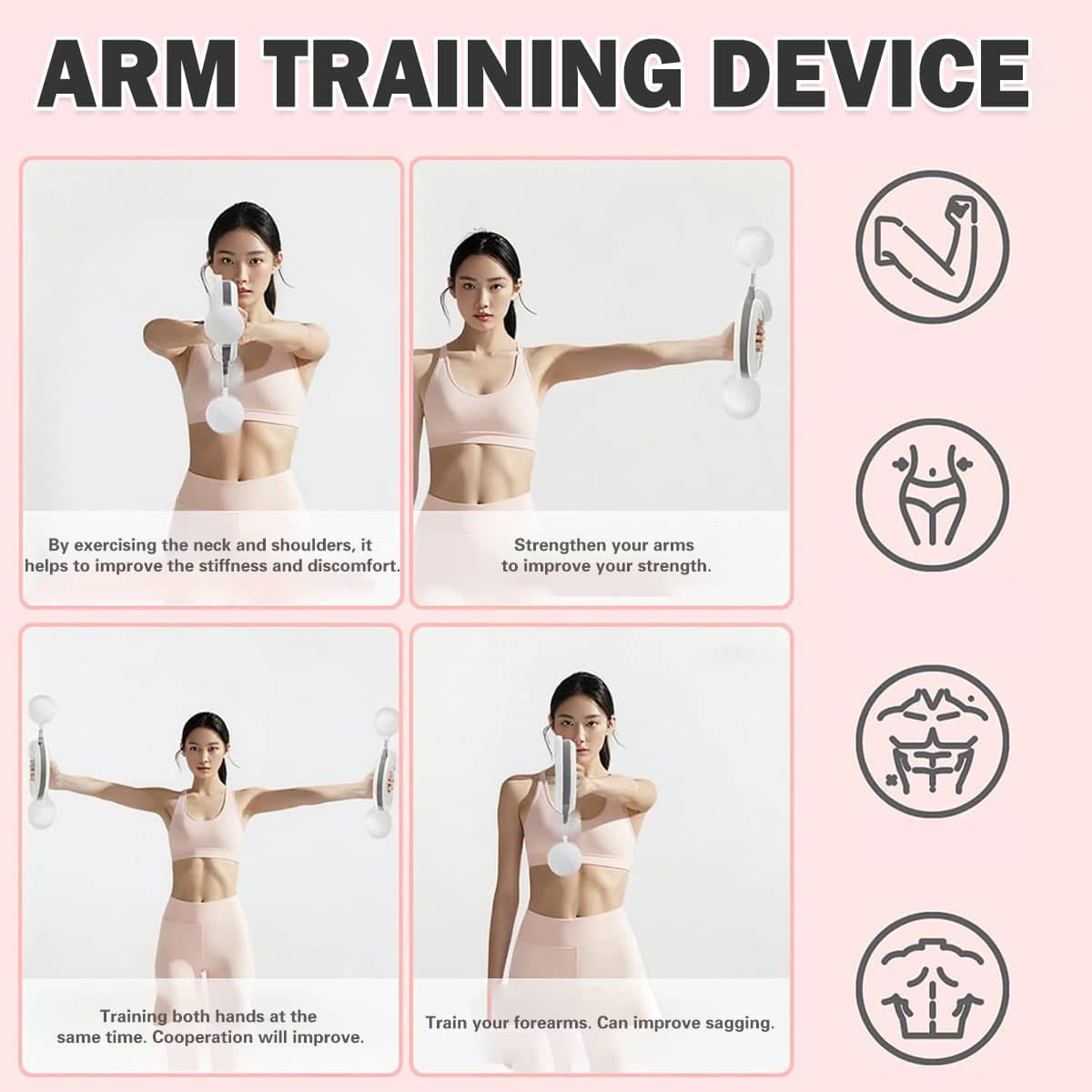 Hand Cranked Arm Training Device - Home Gym Fitness Equipment - view 4