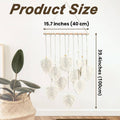 Hand Woven Cotton Cord Leaf Tapestry Bohemian Wall Hanging 40 x 100 cm, White - view 3