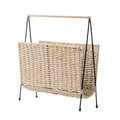 Hand Woven Magazine Rack - Paper Rope with Iron Frame, 35 x 10 x 36 cm - view 2