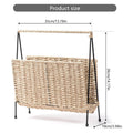 Hand Woven Magazine Rack - Paper Rope with Iron Frame, 35 x 10 x 36 cm - view 3