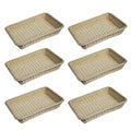 Hand Woven Rattan Style Baskets, Set of 6, Cream White - view 2