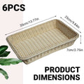 Hand Woven Rattan Style Baskets, Set of 6, Cream White - view 3