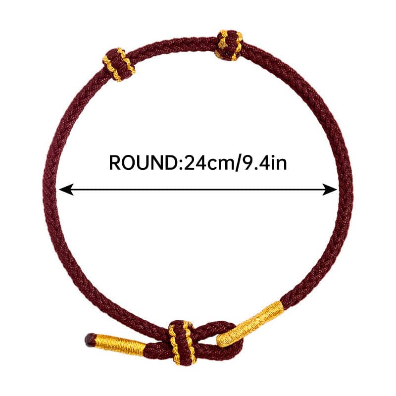 Hand-Woven Red Rope Bracelet, Adjustable 14-19cm - view 3