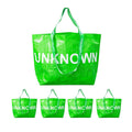 Hand Woven Shopping Tote Bags, Waterproof - Green, Pack of 5 - view 2