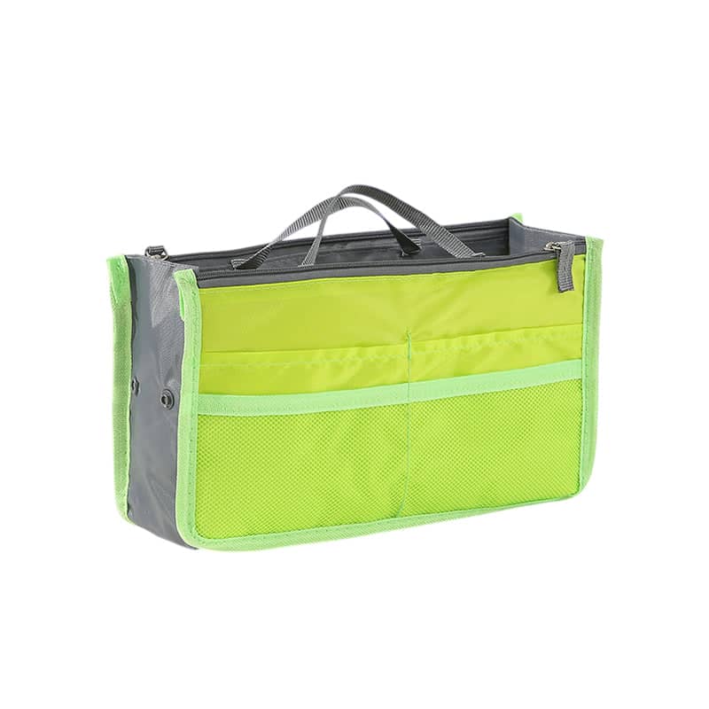Handbag Organiser Insert with Multiple Pockets - Lime Green