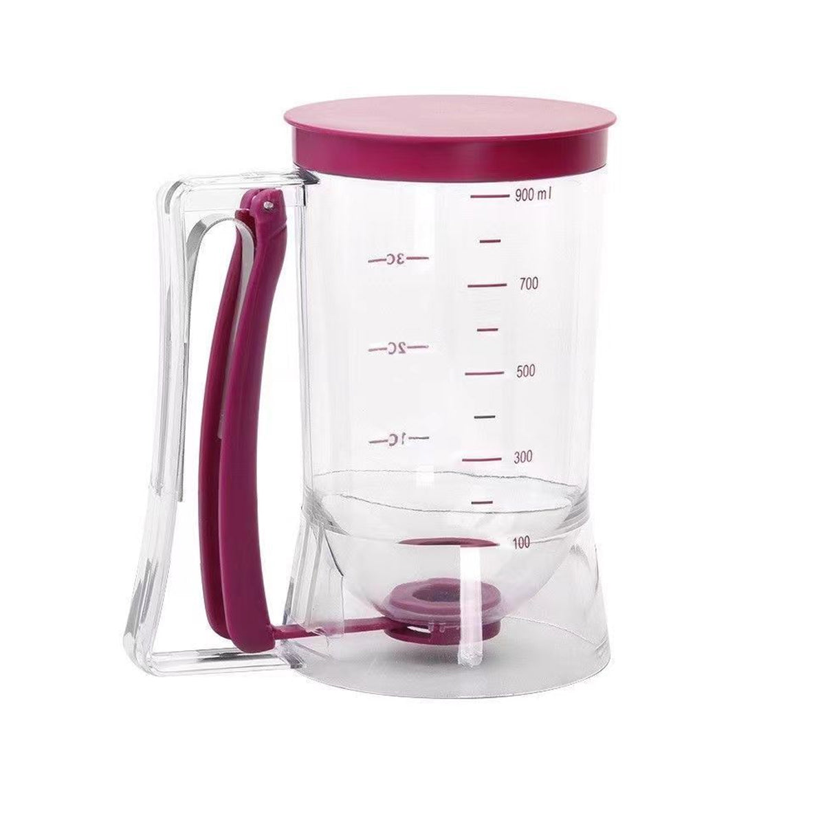 Handheld Batter Dispenser with Measuring Markings and Lid - Purple