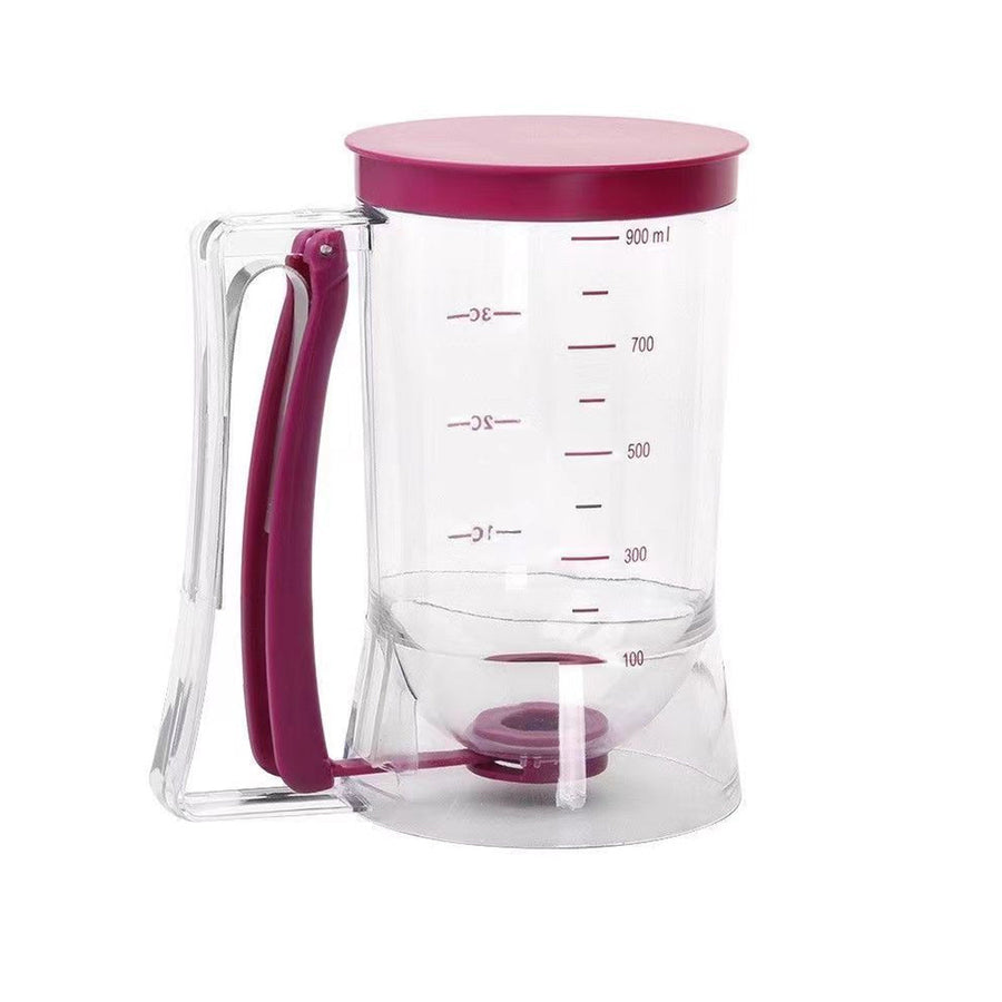 Handheld Batter Dispenser with Measuring Markings and Lid - Purple