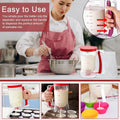 Handheld Batter Dispenser with Measuring Markings and Lid - Red - view 5