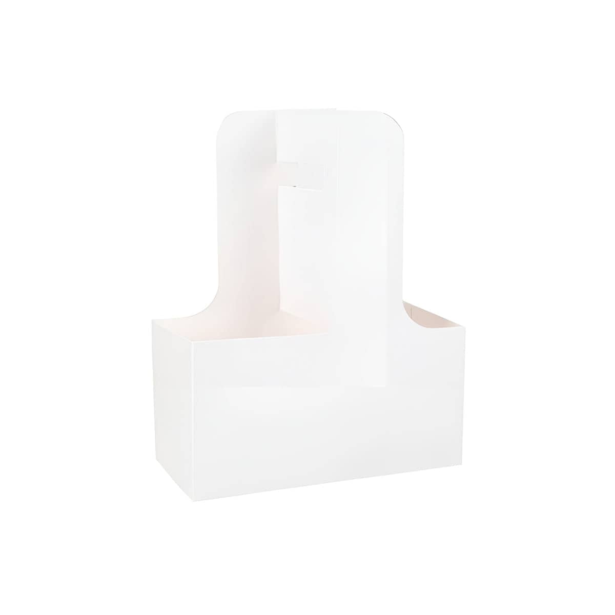 Handheld Double Cup Holders, Paperboard, Pack of 50 - White