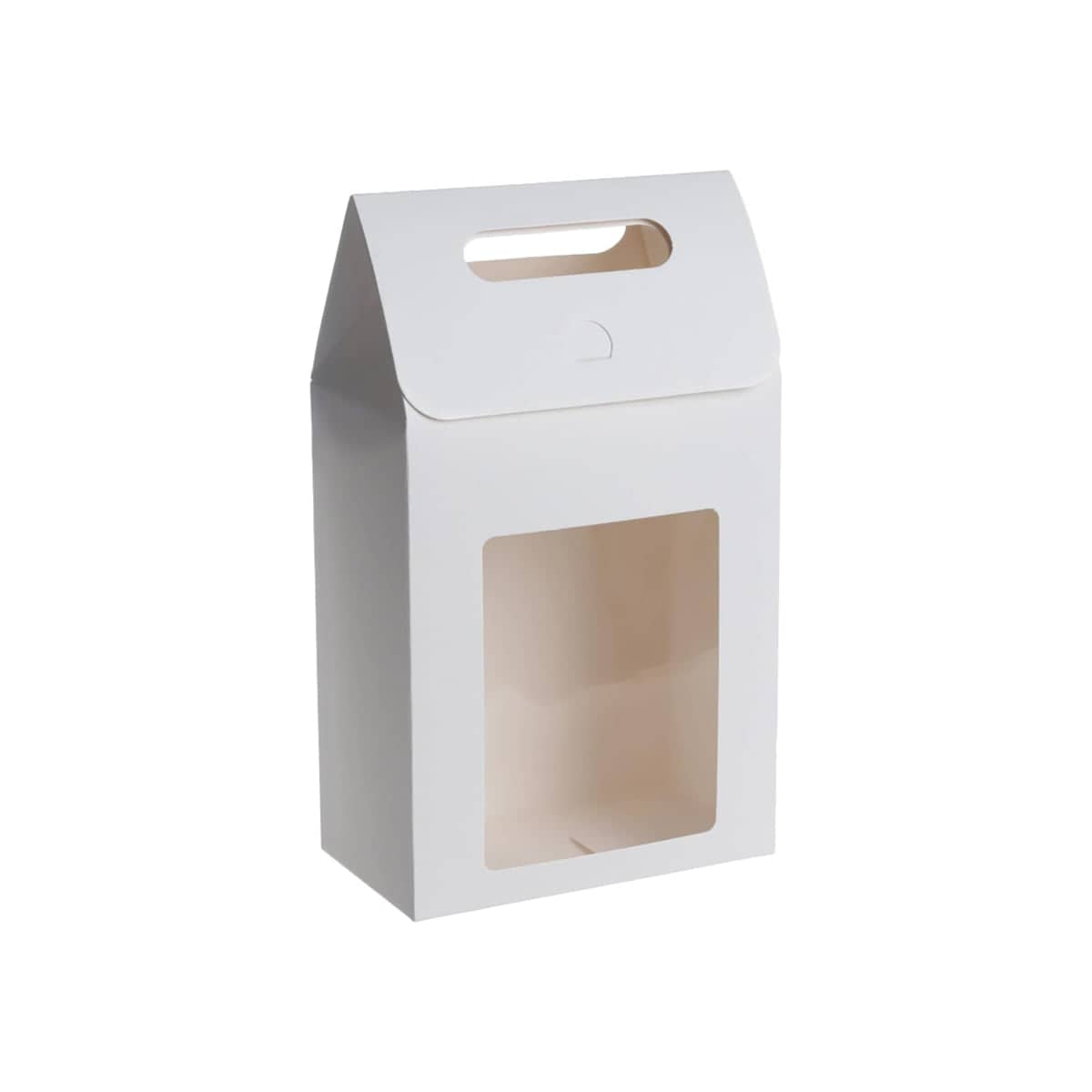 Handheld Kraft Paper Gift Box with Window, Pack of 24 - Size L (16 x 9 x 27 cm)