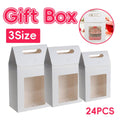 Handheld Kraft Paper Gift Box with Window, Pack of 24 - Size L (16 x 9 x 27 cm) - view 2