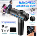 Handheld Muscle Massage Gun with 20 Speeds and 6 Heads, Black
