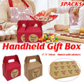 Handheld Paper Gift Boxes with Thank You Stickers, Pack of 3 - Red - view 2