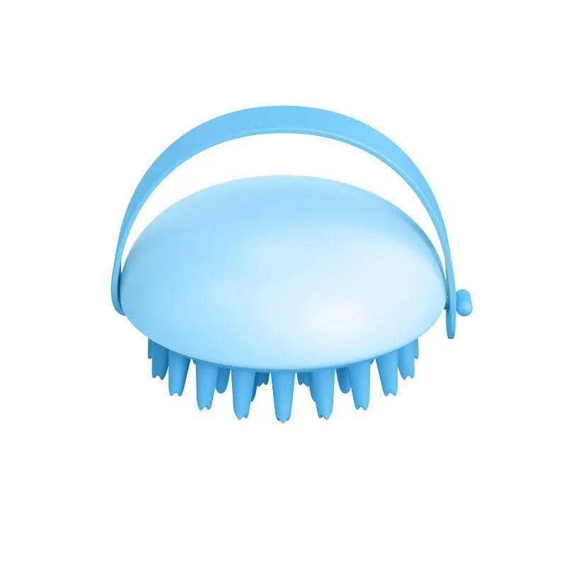 Handheld Silicone Scalp Massage Brush for Hair Washing - Blue