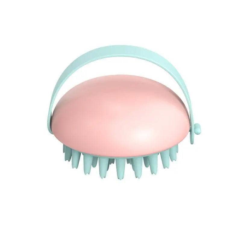 Handheld Silicone Scalp Massage Brush for Hair Washing - Pink