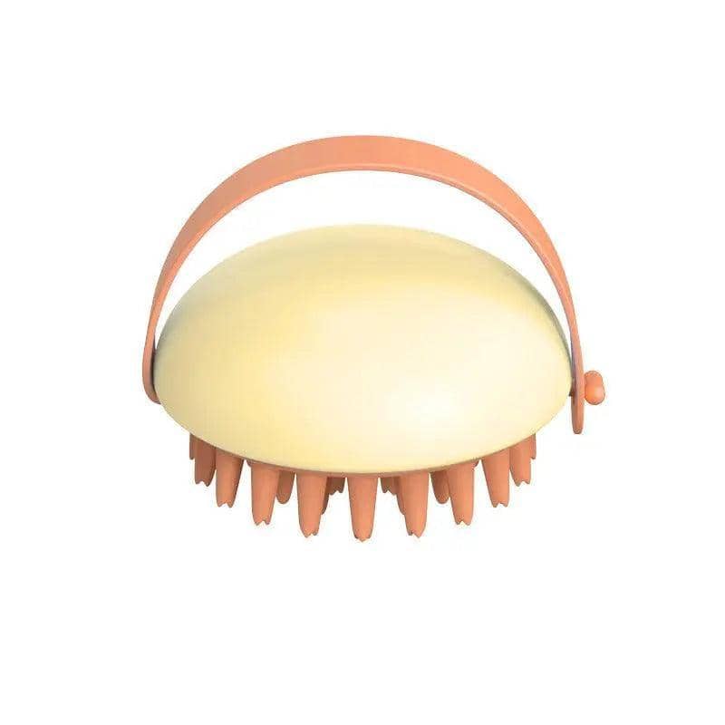 Handheld Silicone Scalp Massage Brush for Hair Washing - Yellow