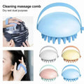 Handheld Silicone Scalp Massage Brush for Hair Washing - Yellow - view 3