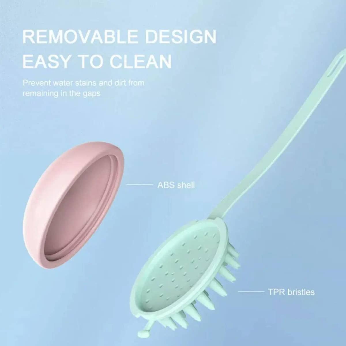 Handheld Silicone Scalp Massage Brush for Hair Washing - Yellow - view 5