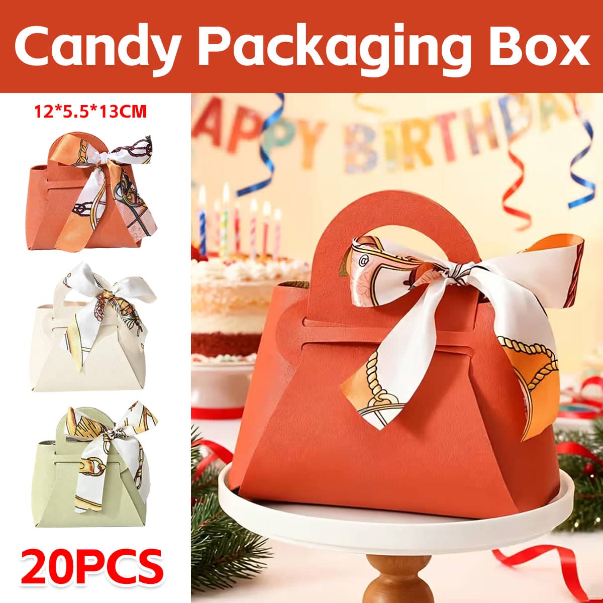 Handheld Wedding Candy Bags for Party Favours, Pack of 20 - Green - view 2