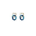 Handmade Blue Bead Heart Earrings for Women, Copper Fashion Jewellery - view 2