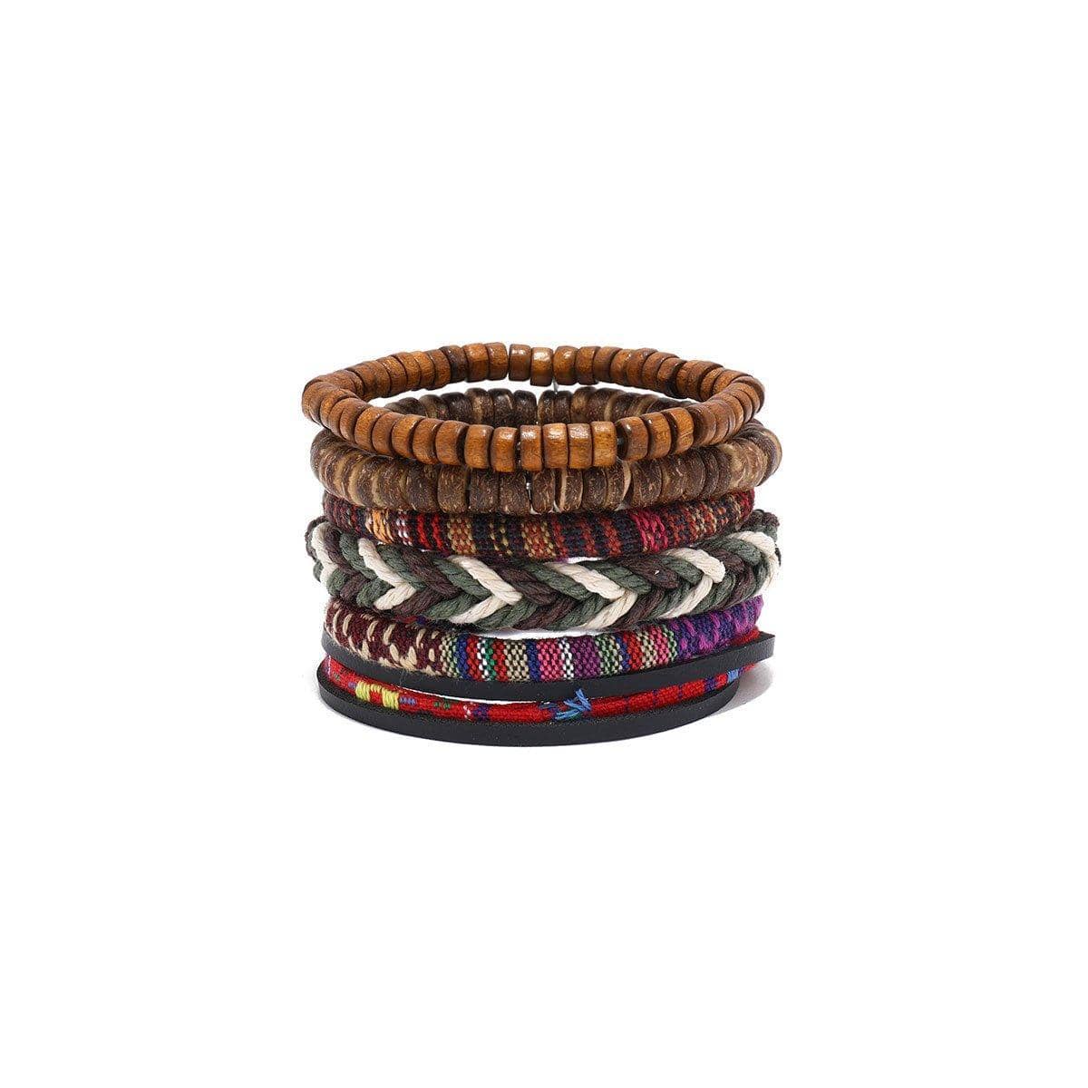 Handmade Bohemian Woven Beaded Bracelet Set for Women, Pack of 6 Adjustable - view 2