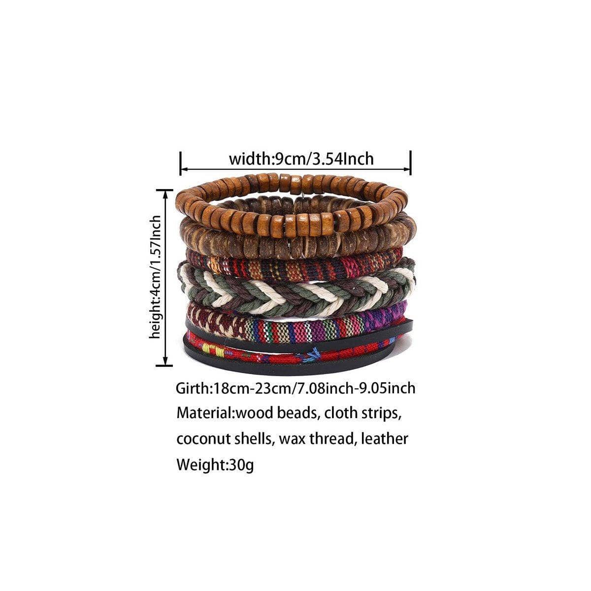 Handmade Bohemian Woven Beaded Bracelet Set for Women, Pack of 6 Adjustable - view 3