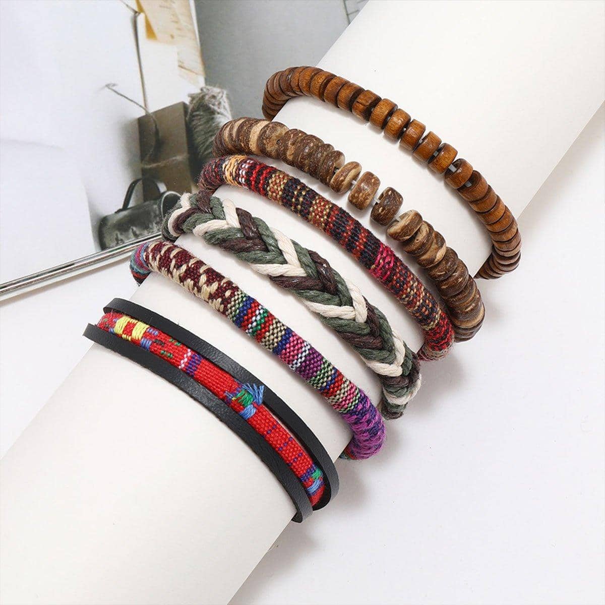 Handmade Bohemian Woven Beaded Bracelet Set for Women, Pack of 6 Adjustable - view 5