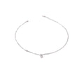 Handmade Clavicle Chain Necklace with Square Pendant - Silver
