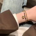 Handmade Ethnic Elephant Charm Bracelet with Multicolour Stone Beads - view 5