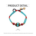 Handmade Ethnic Style Bead Bracelet - Multicolour Stones and Sky Beads - view 3